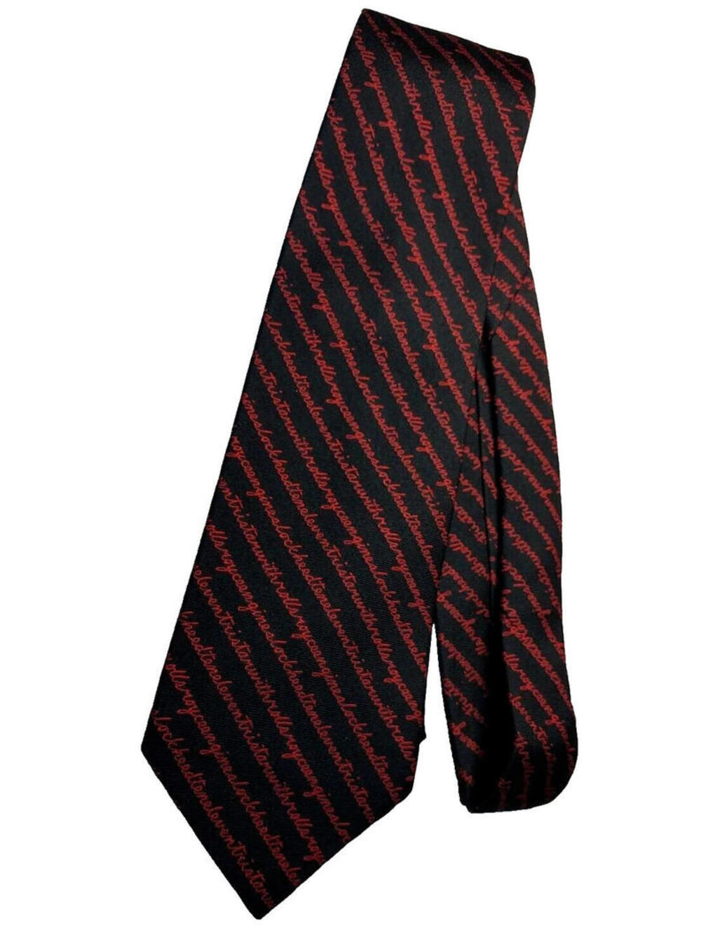Vintage Rolls Royce Wide Tie Red Lettering LOCKHEAD original 1970s Rare WOVEN